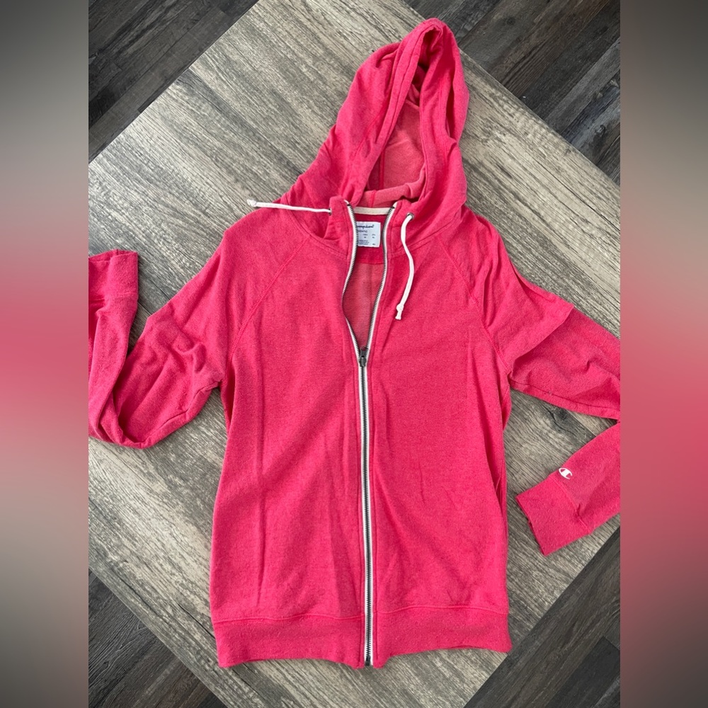 Red Champion Authentic Zippered Hoodie